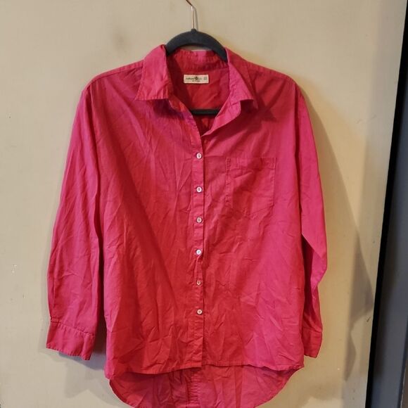 Bright Pink Button-Up Shirt natural life - Picture 1 of 4